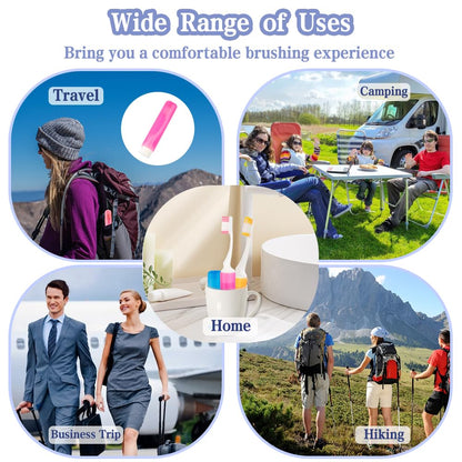 Travel Toothbrush, 3PCS Travel Toothbrush Set, Mini Toothbrush Soft Portable Toothbrushes Travels with Tooth Brush Cover Small Folding Toothbrushes Individually Wrapped for Camping Home