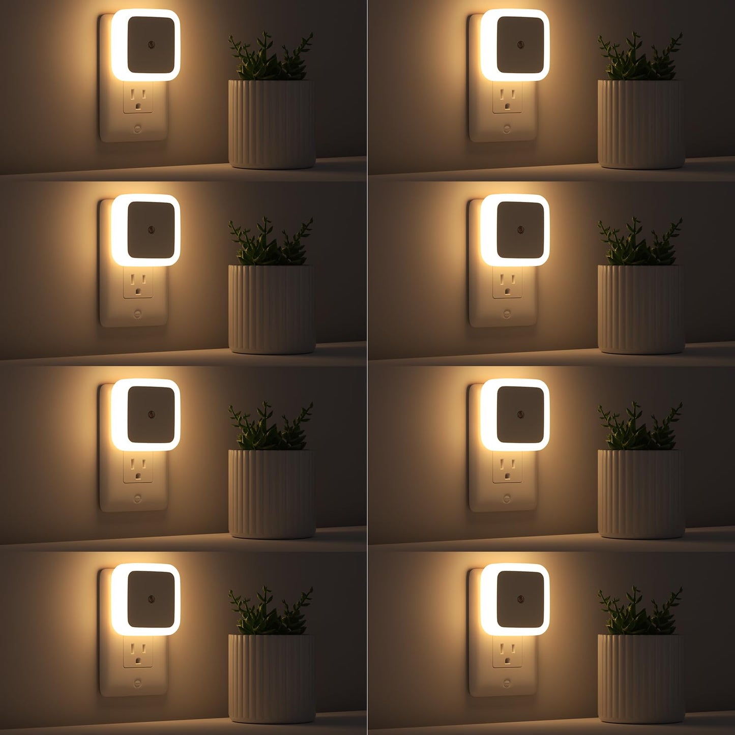 Night Light, Night Lights Plug into Wall 8-Pack, Nightlight Plug in Night Light, Dusk to Dawn Night Lamp Led (Warm White)