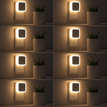 Night Light, Night Lights Plug into Wall 8-Pack, Nightlight Plug in Night Light, Dusk to Dawn Night Lamp Led (Warm White)