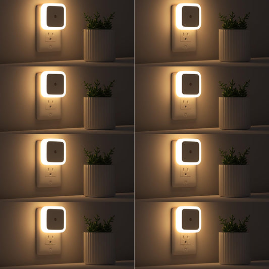 Night Light, Night Lights Plug into Wall 8-Pack, Nightlight Plug in Night Light, Dusk to Dawn Night Lamp Led (Warm White)