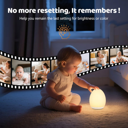 Night Light for Kids, Baby Egg Light for Nursery, 7 Colors Changing & Stepless Dimming, Soft Silicone Touch Night Lamp with 1 Hour Timer, Rechargeable Nursery Night for Breastfeeding