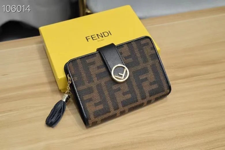 Women鈥檚 Brown Leather Wallet With FF Monogram