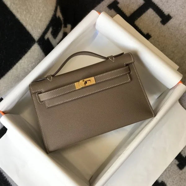 Herm猫s Kelly Pochette Mini Bag Brown