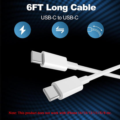 iPhone 17 16 15 Charger Fast Charging,2Pack 20W Apple iPad USB C Wall Chrager Block with 6FT USB C to C Cable for iPhone 17/Pro/Pro Max/17 Air/ 16/16 Pro/16 Pro Max/15/Plus/Pro/Pro Max (White)