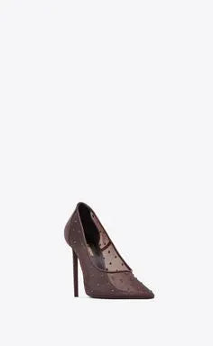 YSL Anja Rhinestone Mesh Pumps