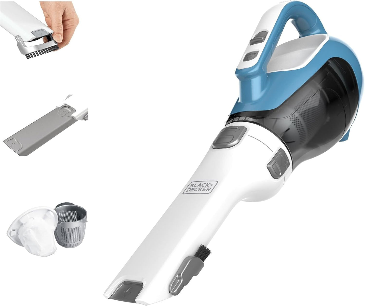 BLACK+DECKER dustbuster AdvancedClean Handheld Vacuum Cordless, Compact Home and Car Vacuum with Crevice Tool, Rotating Nozzle and Charging Station, Large Dust Bowl (CHV1410L