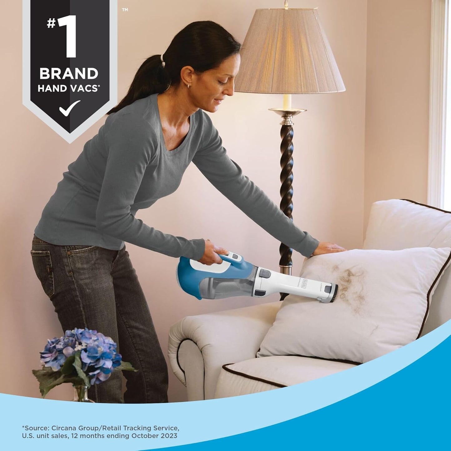 BLACK+DECKER dustbuster AdvancedClean Handheld Vacuum Cordless, Compact Home and Car Vacuum with Crevice Tool, Rotating Nozzle and Charging Station, Large Dust Bowl (CHV1410L