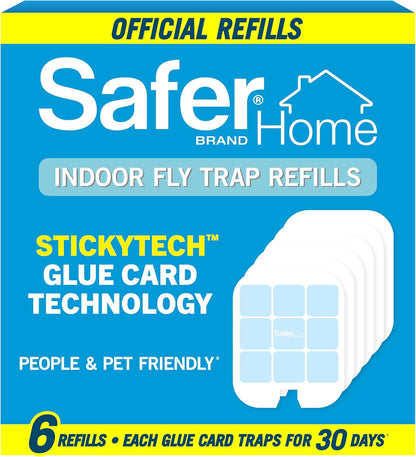 Safer Home SH506 Trap Refill Pack of Glue Cards for SH502 Indoor Fly Trap, Official Safer Home Refills with StickyTech Glue Card Technology, 6 Count (Pack of 1)