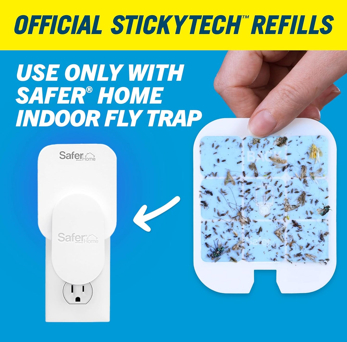Safer Home SH506 Trap Refill Pack of Glue Cards for SH502 Indoor Fly Trap, Official Safer Home Refills with StickyTech Glue Card Technology, 6 Count (Pack of 1)