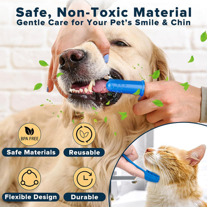 6PCS Pet Grooming Kit for Dogs, Cats and Horses | Dog Washing Gloves | Cleanroom Gloves | Dog Bath Brush | Dog Bath Gloves | Dog Shampoo Brush | Dog Bath Supplies (Navy Blue)