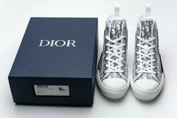 Dior White/Grey Oblique Mesh Sneakers