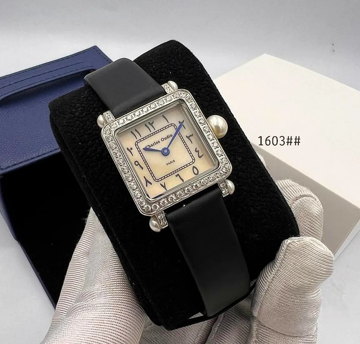 Charles Oudin Pansy Retro with Pearls Watch
