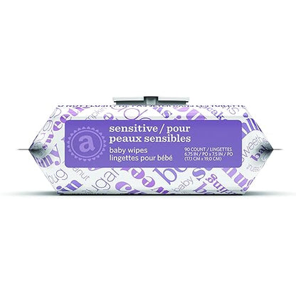 Elements Baby Wipes, Sensitive, Unscented, Cleans Gently, 810 Count, Flip-Top Packs, Pack of 9
