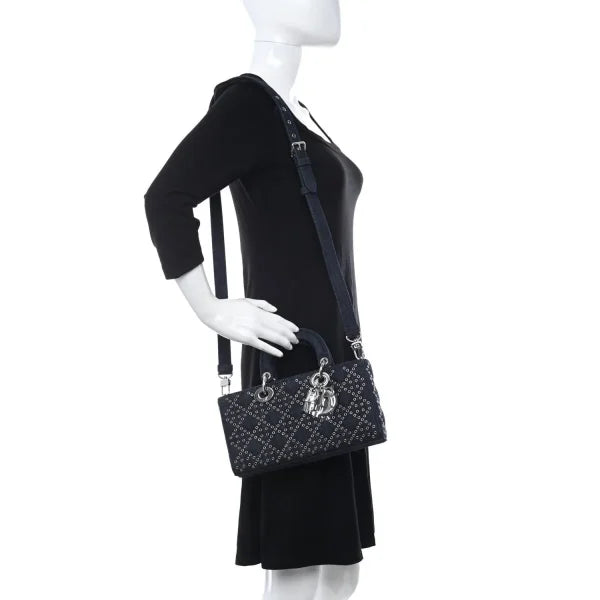Christian Dior Denim Eyelet Lady D-Joy Blue Bag