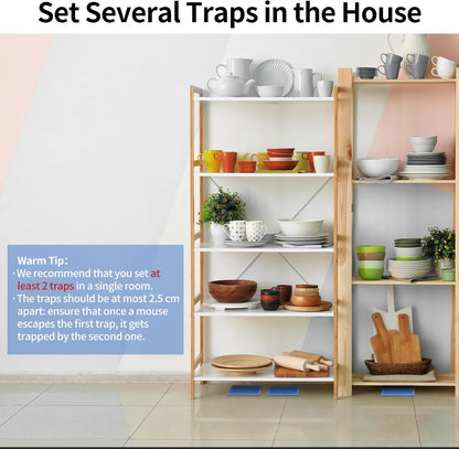 LULUCATCH Mouse & Insect Traps 12 Pack, Heavier Sticky Traps with Non-Toxic Glue for Small Mice & Insects. Sticky Mouse Traps Indoor for Home, Easy to Set