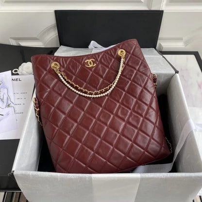 Chanel Leather Shoulder Bag 鈥� Shopping Tote Bag