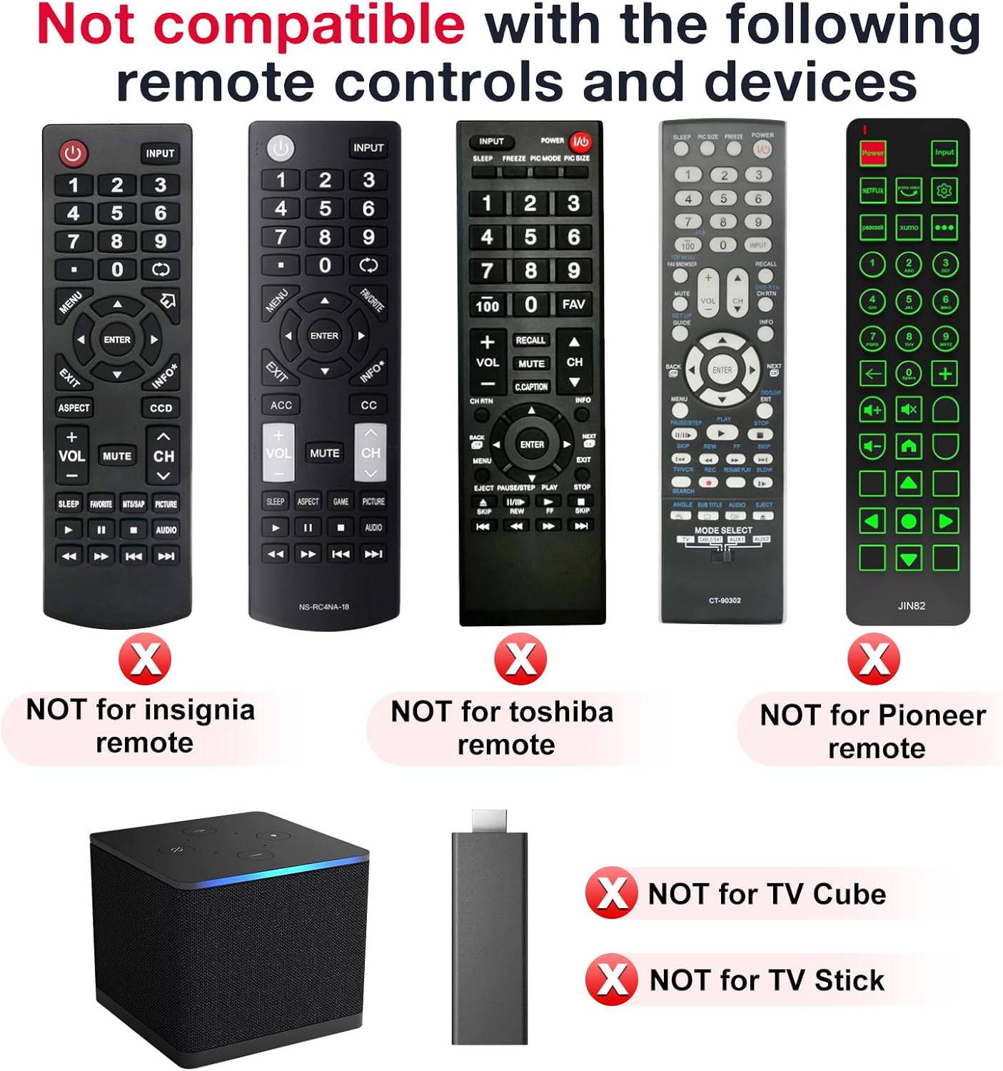 Replacement-Remote for All Insignia-Toshiba-Pioneer-Smart-TVs