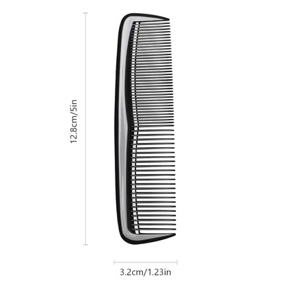 12 Pieces Pocket Hair Combs, 5" Combs for Men & Women, Travel-Friendly, Dual-Density Teeth for Short Hair, Beards, Mustaches & Sideburns (Black)