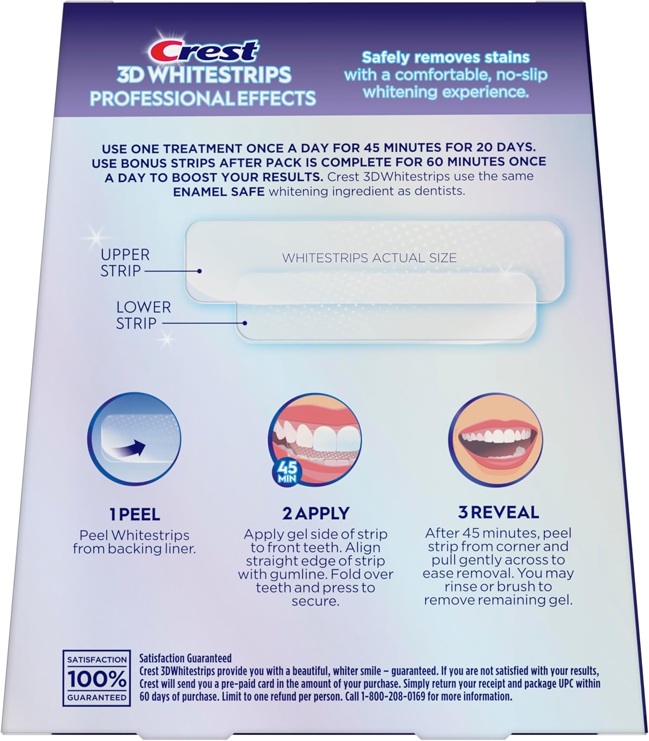 Crest 3D Whitestrips Professional Effects – Teeth Whitening Kit, 22 Treatments (20 + 2 Bonus), Each with 1 Upper/1Lower, 44 Strips – Crest 3DWhite Teeth Whitening Strips