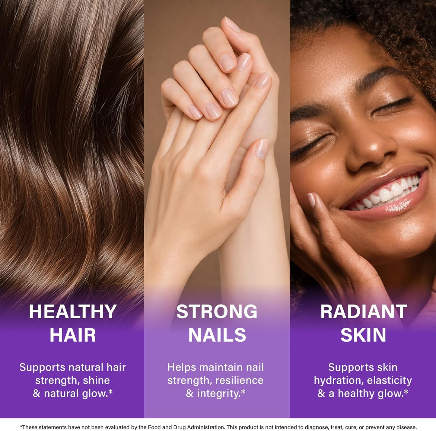 Biotin | Collagen | Hyaluronic Acid | Keratin - Hair Growth & Strength Support Vitamins - Skin & Nails Supplement - Clinically Tested for Men & Women - 25000mcg Vitamins B1, B2, B3, B6 & B7 - 60 Caps