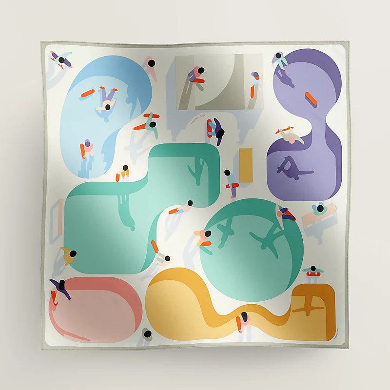 Hermes Figures Libres Scarf 90