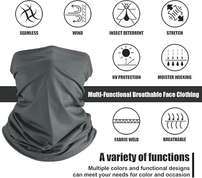 Geyoga 6 Pieces Summer UV Protection Cooling Neck Gaiter Face Clothing Neck Gaiter Mask Scarf Sunscreen Breathable Bandana