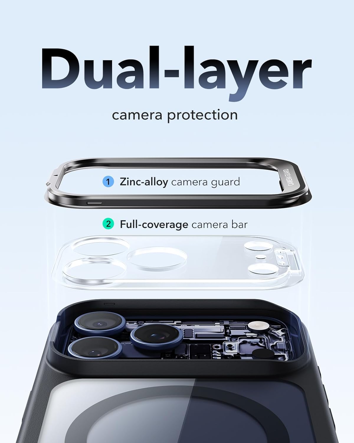 ESR for iPhone 17 Pro Max Case with Stash Stand, Compatible with MagSafe, -Grade DroMilitaryp Protection Magnetic Phone Case, Scratch-Resistant Back Cover,Clear Black