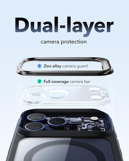 ESR for iPhone 17 Pro Max Case with Stash Stand, Compatible with MagSafe, -Grade DroMilitaryp Protection Magnetic Phone Case, Scratch-Resistant Back Cover,Clear Black
