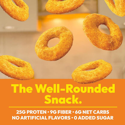 CRISP POWER Protein Pretzels, NEW Cheddar, 25G Protein, High Protein Snack, High Fiber, Low Carb Crunchy Pretzel Snacks, No Added Sugar, 1.75 oz Bags, 6 Pack, Vegan, Keto