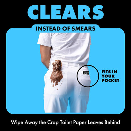 DUDE Wipes On-The-Go Unscented Travel Wipes - 30 Count (Individually Wrapped) - Extra-Large Adult Flushable Wipes for Sensitive Skin - Infused with Vitamin E and Aloe - Septic and Sewer Safe