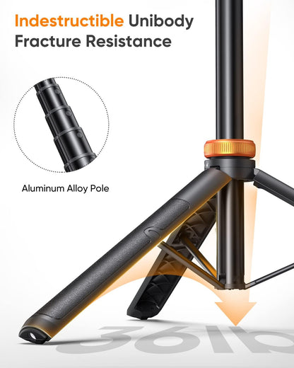 EUCOS 62" Phone Tripod, Tripod for iPhone & Selfie Stick with Remote, Extendable Cell Phone Stand & Ultimate Phone Holder, Solidest Phone Stand Compatible with iPhone/Android