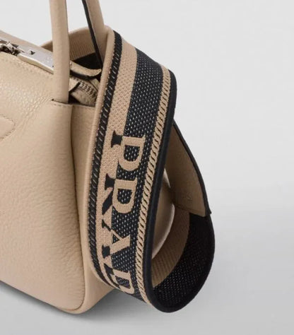 Prada Mini Leather Apricot Shoulder Handbag
