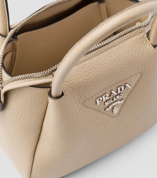 Prada Mini Leather Apricot Shoulder Handbag