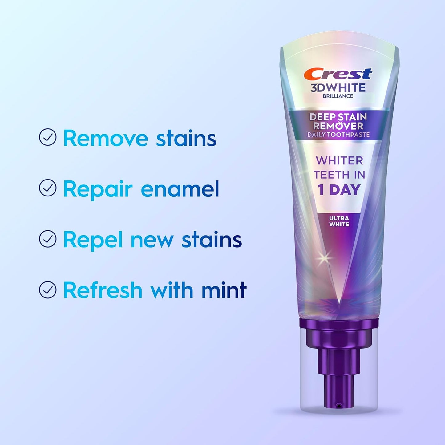 Crest 3DWhite Brilliance Deep Stain Remover Ultra White Toothpaste - 3.1oz