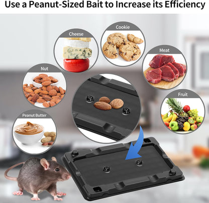 LULUCATCH Mouse & Insect Traps 12 Pack, Heavier Sticky Traps with Non-Toxic Glue for Small Mice & Insects. Sticky Mouse Traps Indoor for Home, Easy to Set