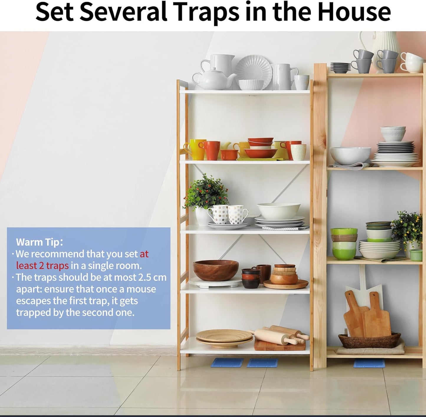 LULUCATCH Mouse & Insect Traps 12 Pack, Heavier Sticky Traps with Non-Toxic Glue for Small Mice & Insects. Sticky Mouse Traps Indoor for Home, Easy to Set