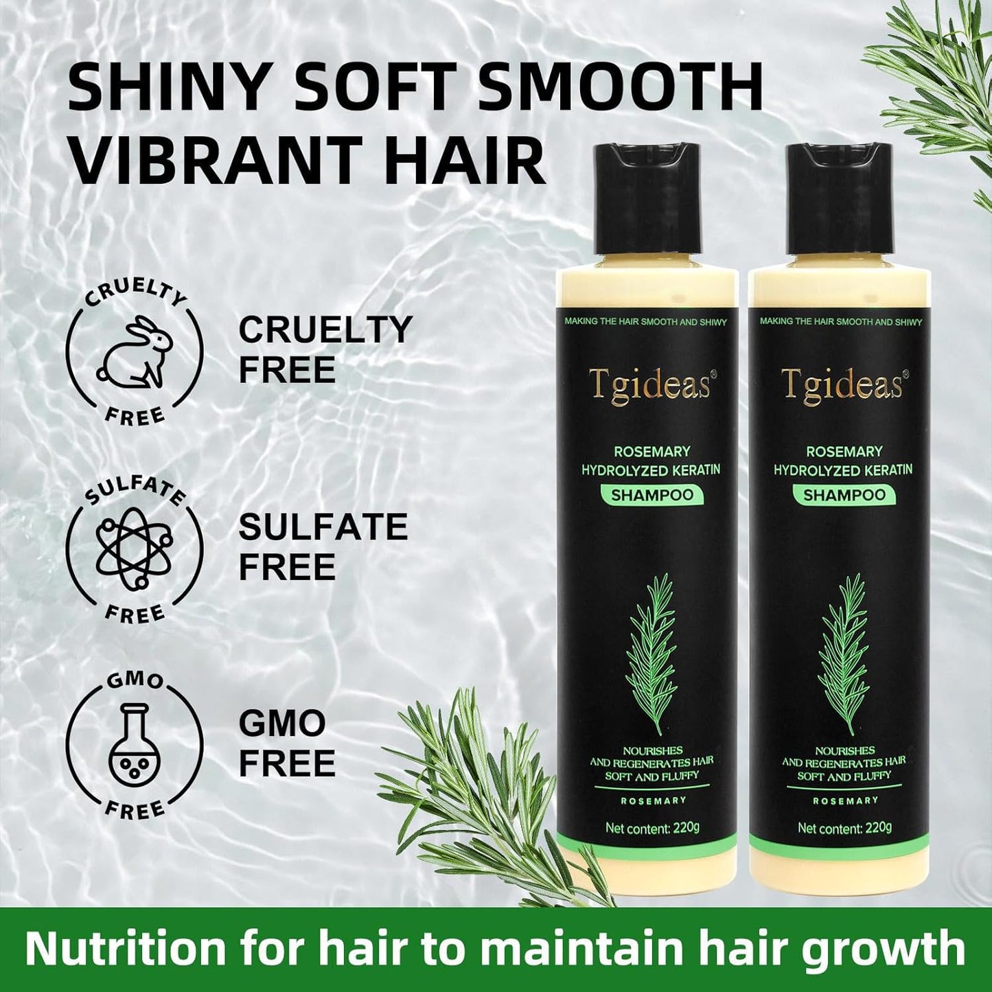 Rosemary & Biotin Shampoo for Thinning Hair, Volumizing Shampoo for Fuller, Thicker Hair, Strengthening & Nourishing Formula with Root Lift, Gentle Daily Care for Women & Men (7.4 fl oz)