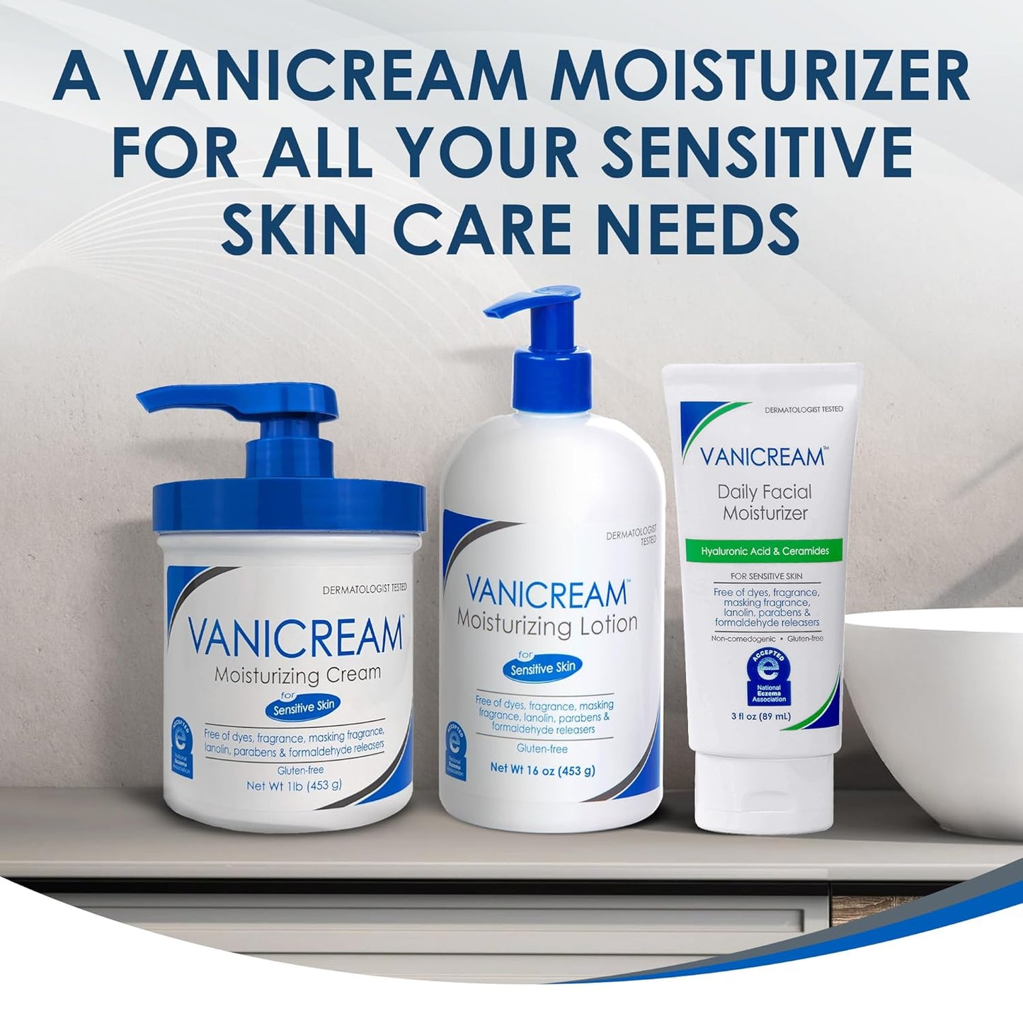 Moisturizing Cream, For Sensitive Skin, 1 lb (453 g), Vanicream
