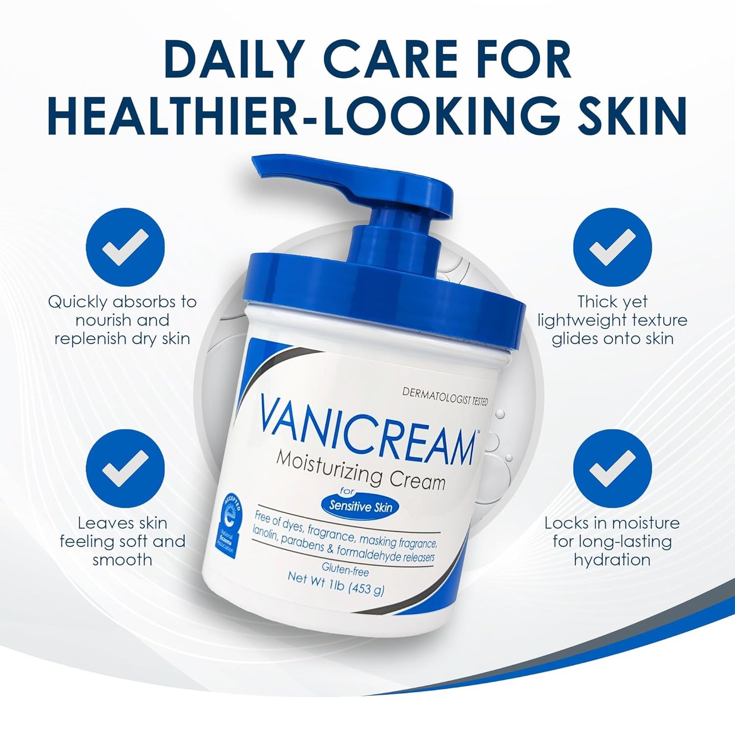 Moisturizing Cream, For Sensitive Skin, 1 lb (453 g), Vanicream