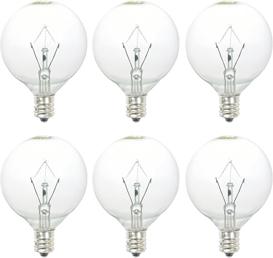 25 Watt Wax Warmer Bulbs,Light Bulbs for Full Size Scentsy Warmer & Candle Wax Warmer,Long Life-Span and Melt Wax Fast Warming Bulbs,120 V/E12 Type G Bulb,Dimmable, Warm White,6 Packs Brand: Snnalosses