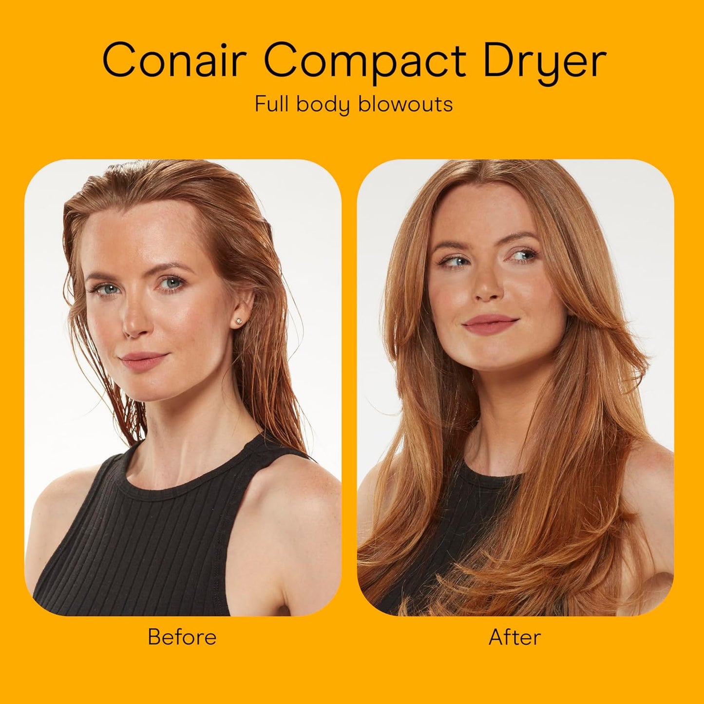 Conair Travel Hair Dryer with Dual Voltage, 1600W Compact Hairdryer with Folding Handle, Hair Blow Dryer with 2 Heat & 2 Speed Settings, Fast Drying, Frizz-Taming Airflow, Easy Storage, Blue