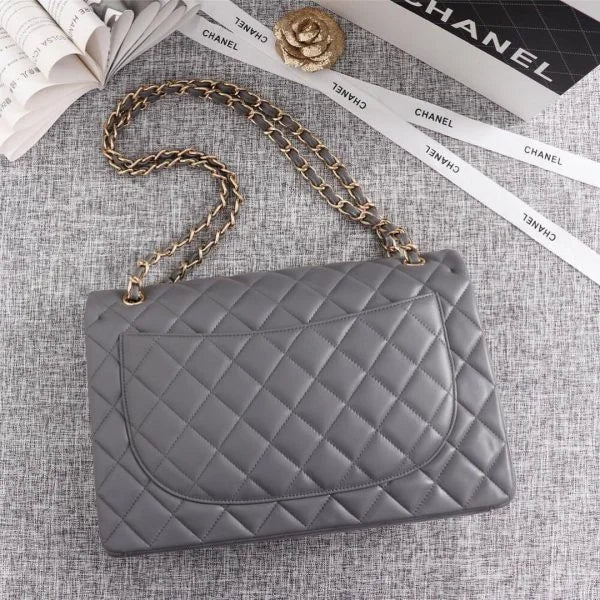 Chanel Grey Leather Handbag For Women