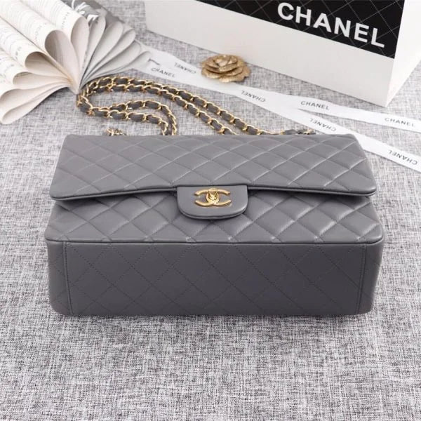 Chanel Grey Leather Handbag For Women