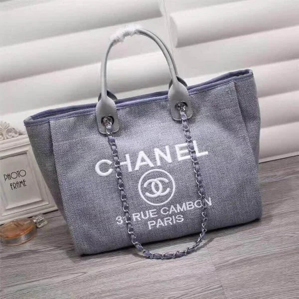Chanel Canvas Deauville Large Tote Bags