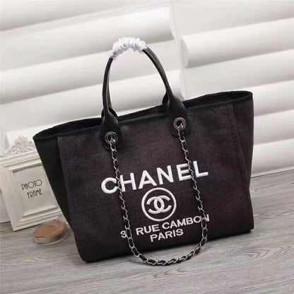 Chanel Canvas Deauville Large Tote Bags