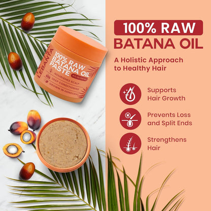 Lebanta Raw Batana Oil for Hair Growth - 100% Pure, Organic 4oz Batana from Honduras for Thick and Strong Natural Hair - Dr. Sebi Unrefined Cold Pressed Cosmetic Scalp Mask Gifts for Women (1 Pack)