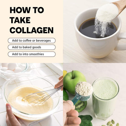Marine Collagen Peptides - Hydrolyzed Ultra-fine Collagen Powder for Women & Men, Hyaluronic Acid, Biotin, Vitamin C, for Skin, Hair, Nails, Joints, Non-GMO, Unflavored, Easily Dissolved, 16oz