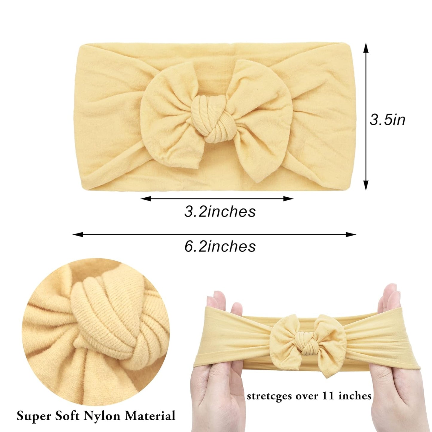Super Stretchy Soft Knot Headbands with Hair Bows Head Wrap Hair Accessories For Newborn Baby Girls Infant Toddlers Kids