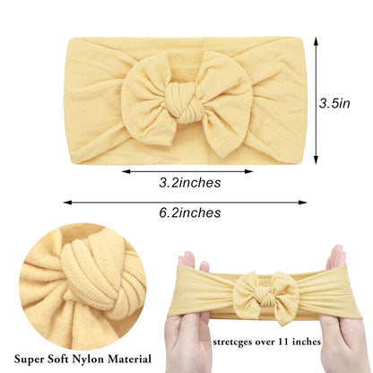 Super Stretchy Soft Knot Headbands with Hair Bows Head Wrap Hair Accessories For Newborn Baby Girls Infant Toddlers Kids