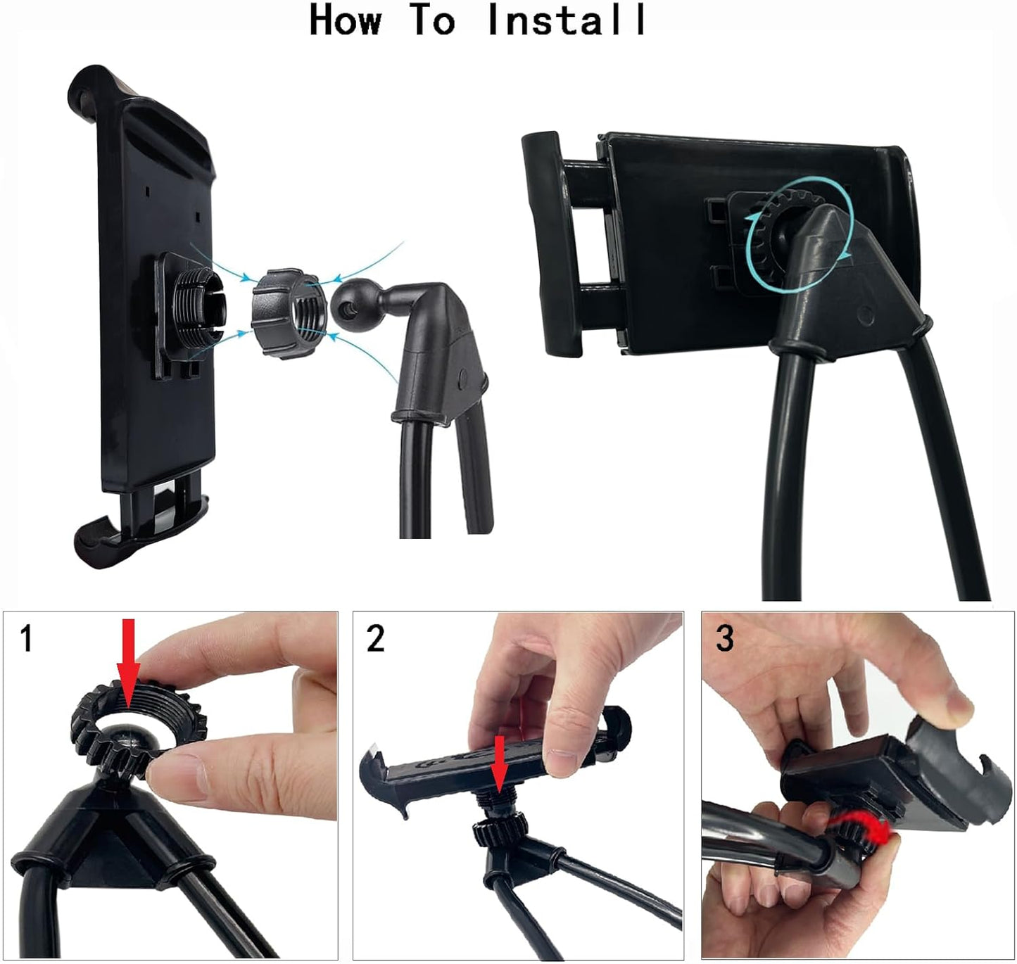 Lazy Cell Phone Holder, Universal Cell Phone Holder for Smart Mobile Phone,Hanging on Neck Cell Phone Mount Holder ,Hands-Free Mobile Phone Holder on Bed/Tableb, 27.6'' Length for 4.7''-6.7'' Size